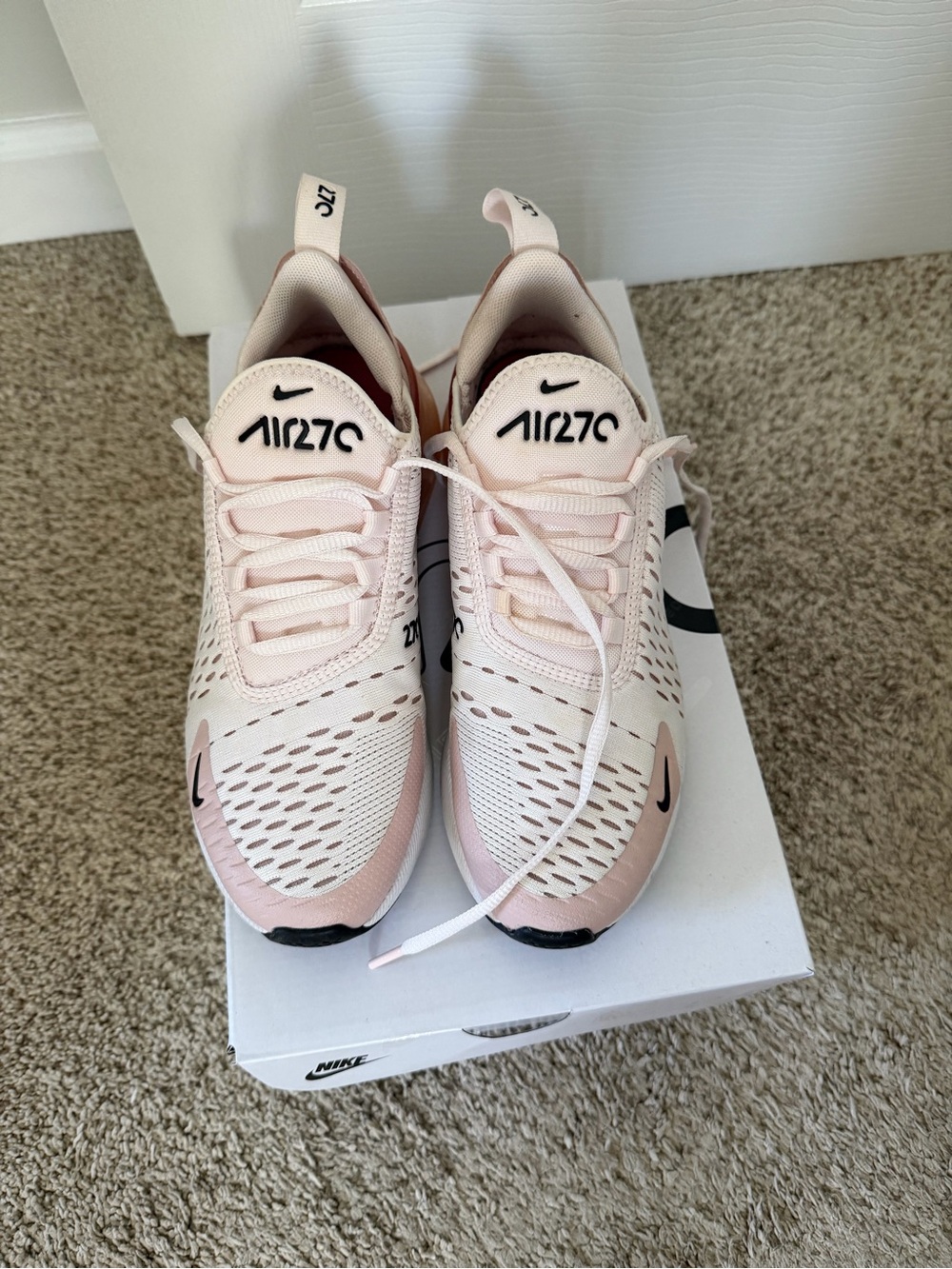 Nike Air270 Pale Pink and White Women's Sneakers